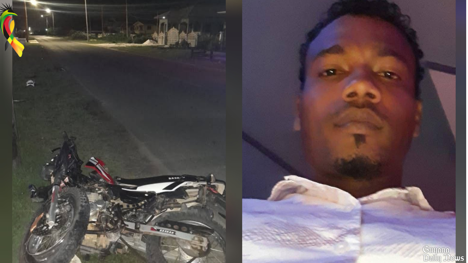 Essequibo motorcyclist dies days after crashing into utility pole